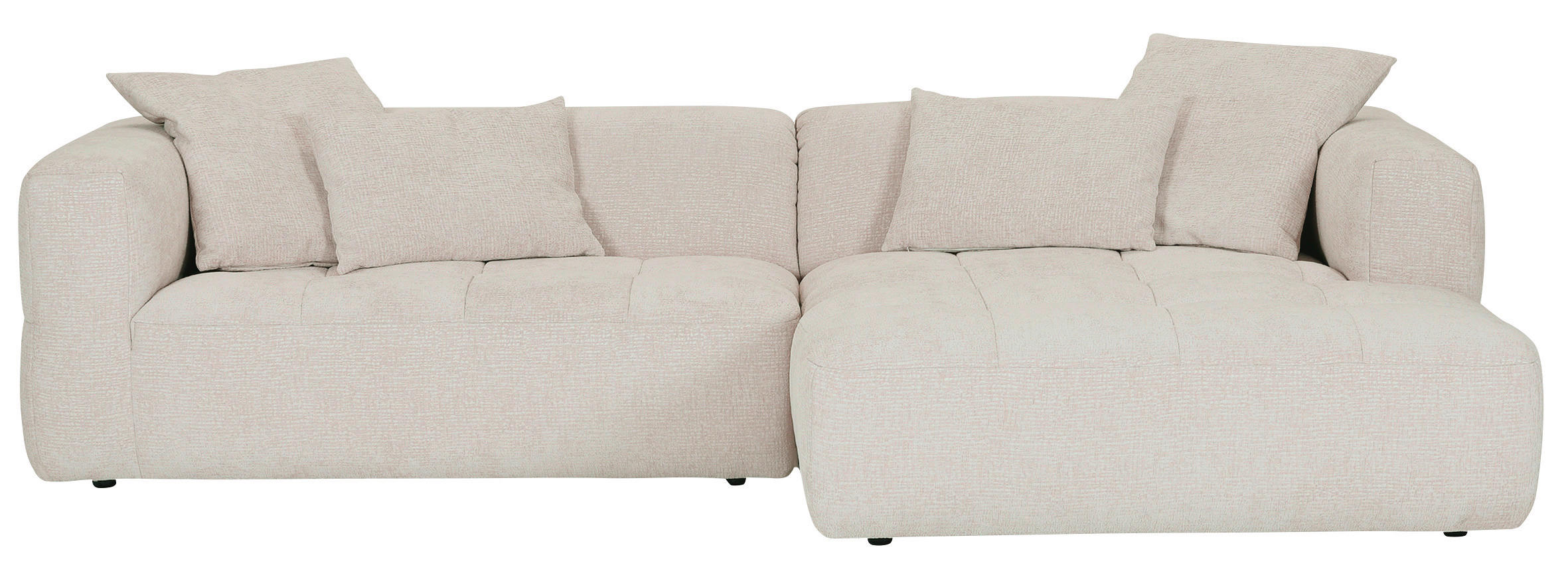 ECKSOFA Hellbraun Flachgewebe  - Hellbraun/Schwarz, KONVENTIONELL, Kunststoff/Textil (280/170cm) - Carryhome
