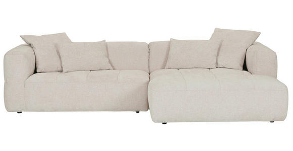 ECKSOFA Hellbraun Flachgewebe  - Hellbraun/Schwarz, KONVENTIONELL, Kunststoff/Textil (280/170cm) - Carryhome