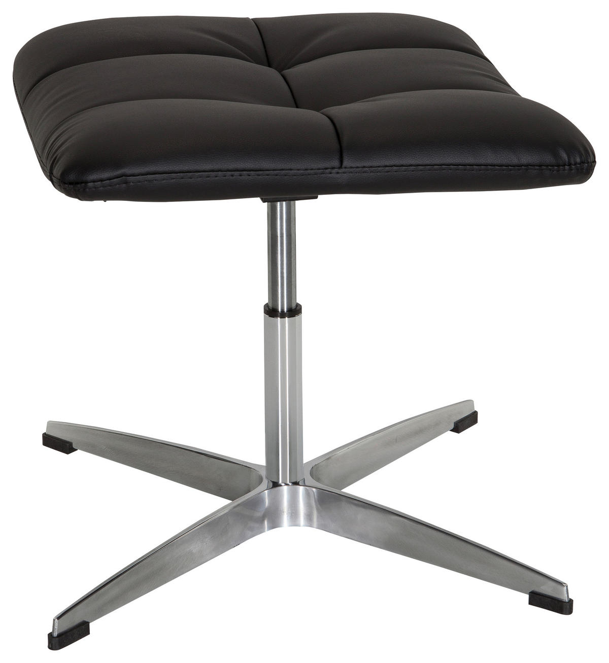BÜROHOCKER Schwarz  - Silberfarben/Schwarz, MODERN, Textil/Metall (47/38/47cm) - MID.YOU