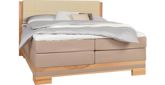 BOXSPRINGBETT 180/200 cm  in Buchefarben, Beige  - Beige/Buchefarben, Natur, Holz/Textil (180/200cm) - Linea Natura