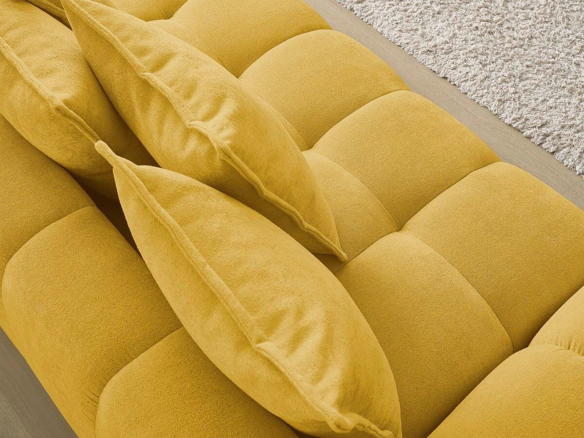SCHLAFSOFA EVEREST  mit Rücken echt, Armteil links, Armteil rechts Struktur Gelb  - Gelb/Schwarz, MODERN, Kunststoff/Textil (278/115/90cm)