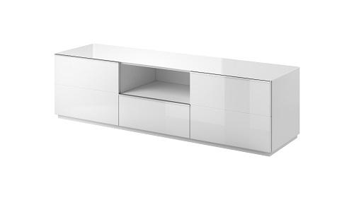 TV-ELEM 180/50/48 cm  - Fehér, Faalapú anyag/Üveg (180/50/48cm) - Venda