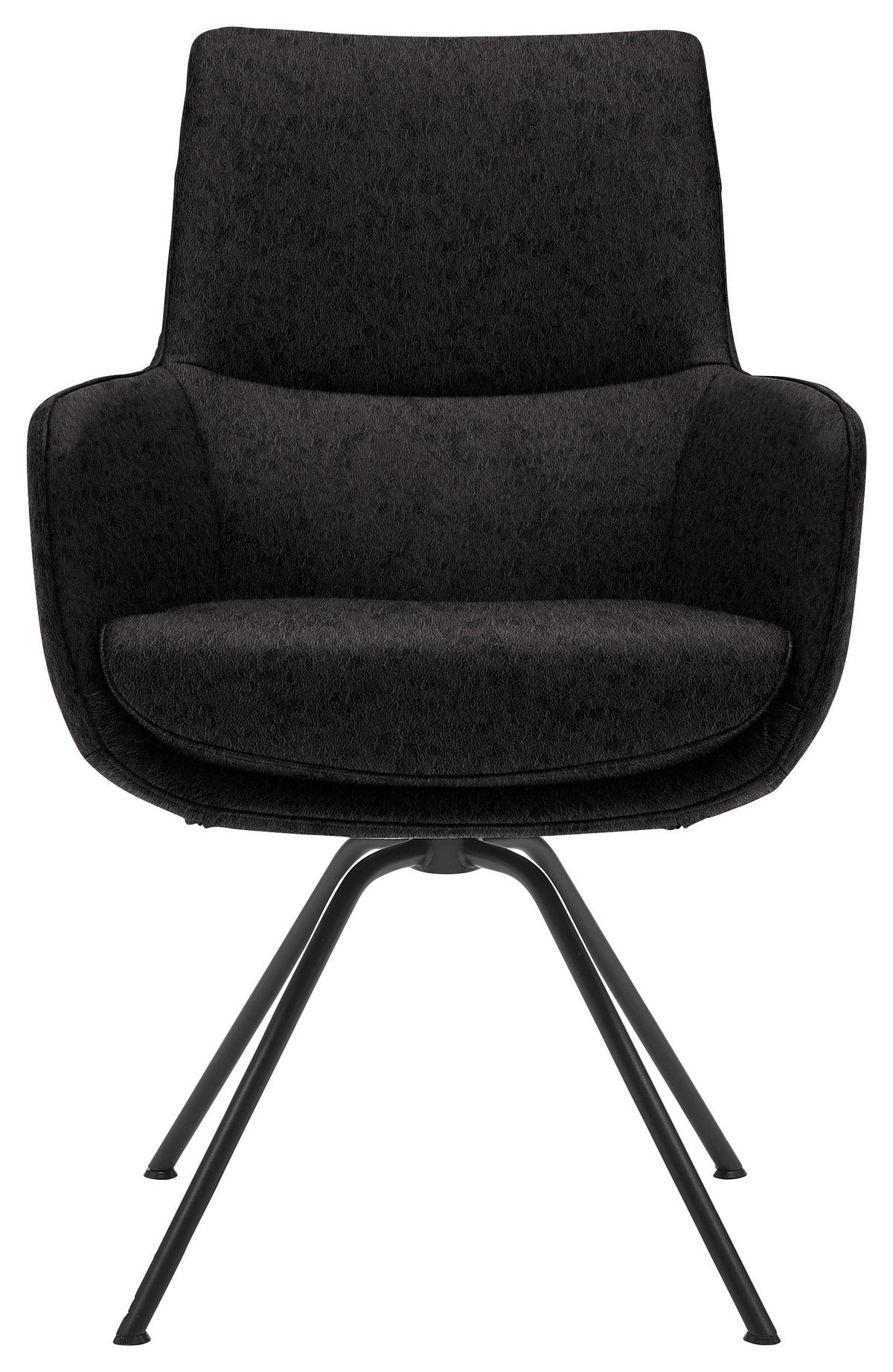 ARMLEHNSTUHL  in Stahl Echtleder  - Anthrazit/Schwarz, Design, Leder/Metall (60/90/61cm) - Dieter Knoll