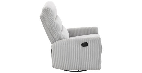 RELAXSESSEL Cord Relaxfunktion    - Hellgrau/Schwarz, Design, Textil/Metall (78/107/95cm) - Carryhome