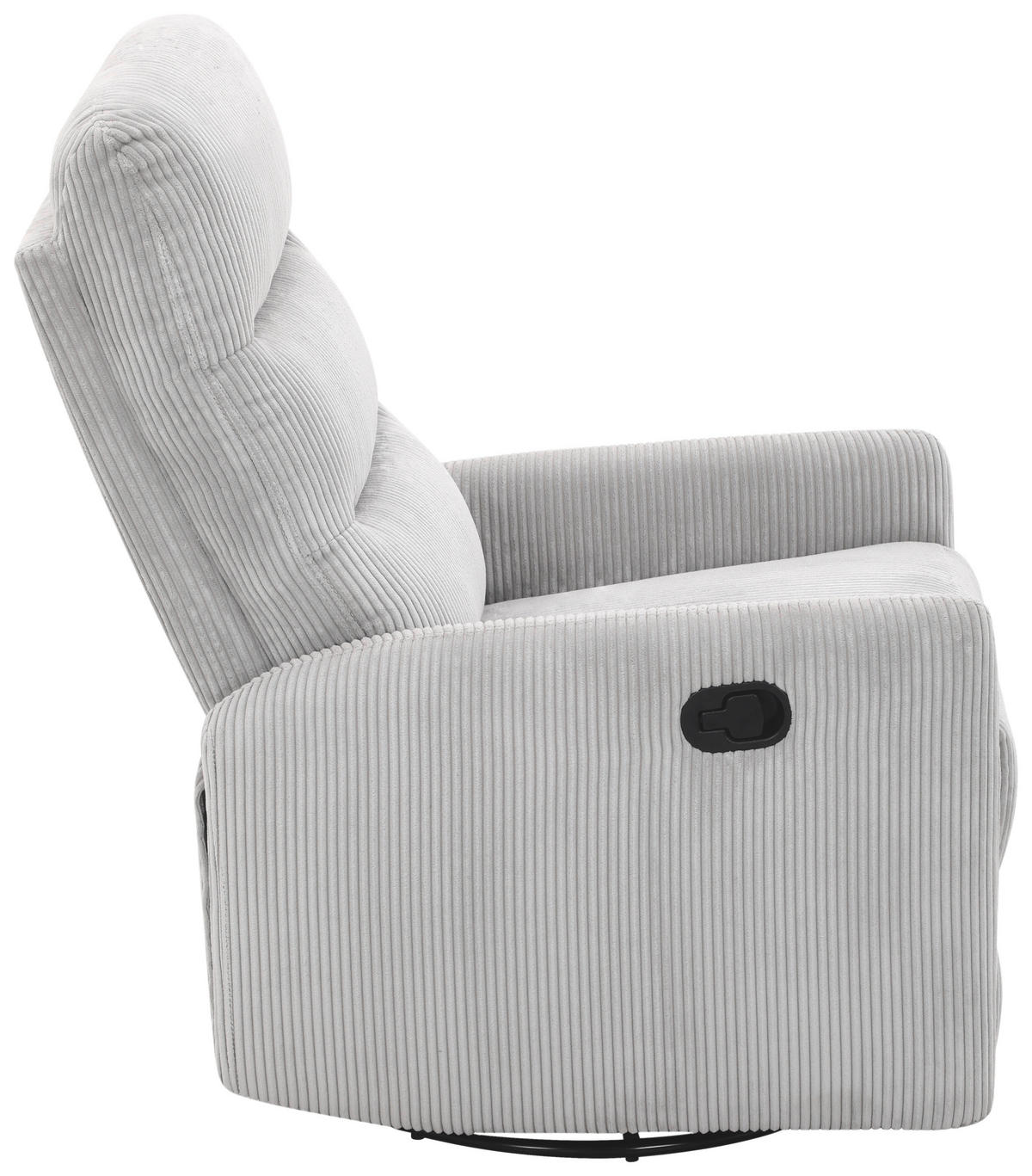 RELAXSESSEL Cord Relaxfunktion    - Hellgrau/Schwarz, Design, Textil/Metall (78/107/95cm) - Carryhome