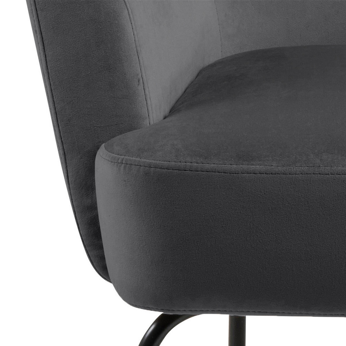 FÅTÖLJ i textil mörkgrå  - mörkgrå/svart, Klassisk, metall/textil (75/83/75cm) - Livetastic