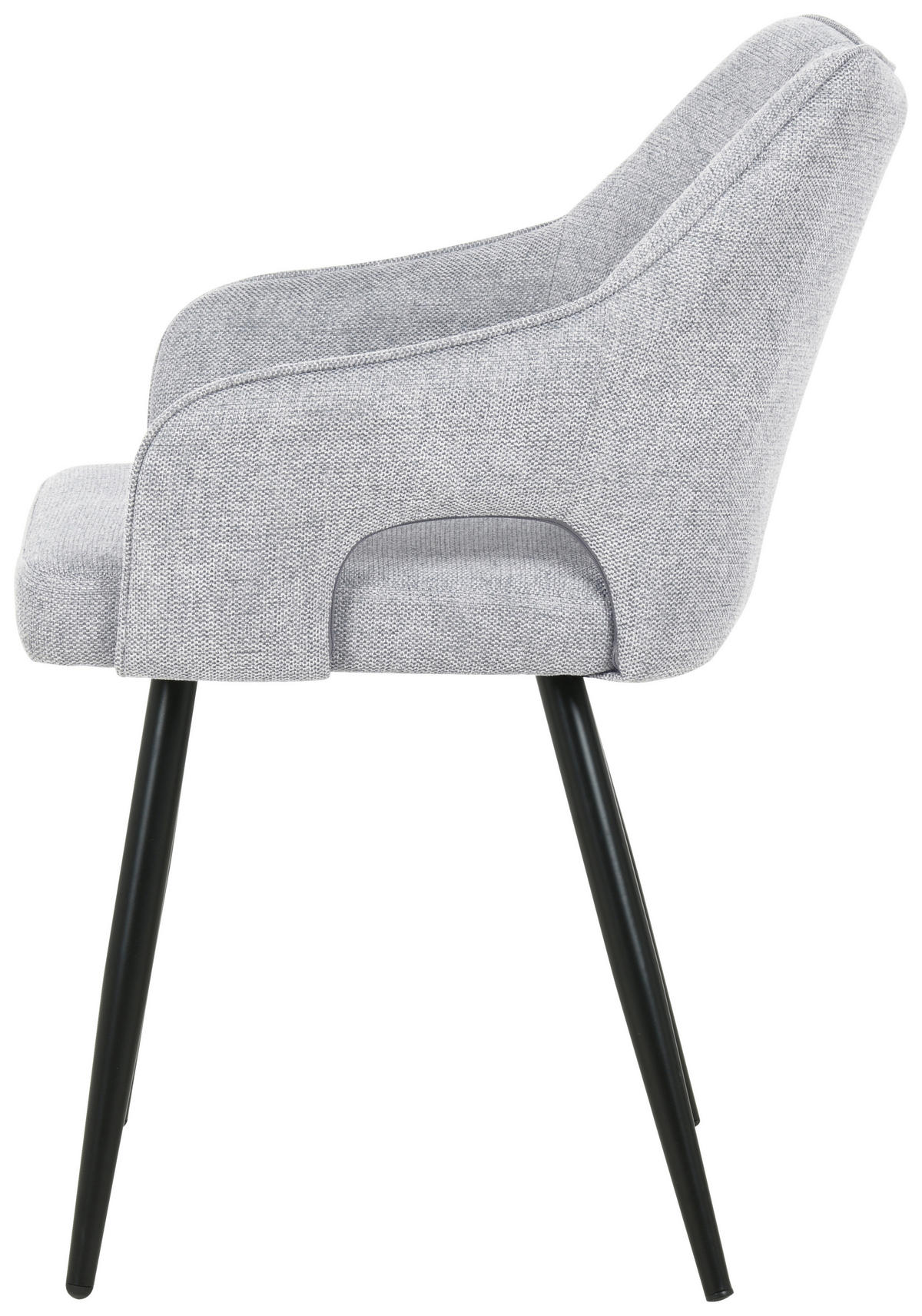 ŽIDLE S PODRUČKAMI, železo, tkaná látka, světle šedá - černá/světle šedá, Moderní, kov/dřevo (60,5/81,5/55,5cm) - MID.YOU