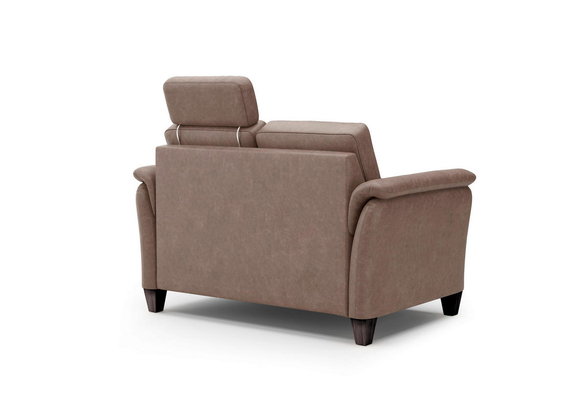 2-SITZER-SOFA in Mikrofaser Haselnussfarben  - Wengefarben/Haselnussfarben, KONVENTIONELL, Holz/Textil (149/89/89cm) - Sit & More