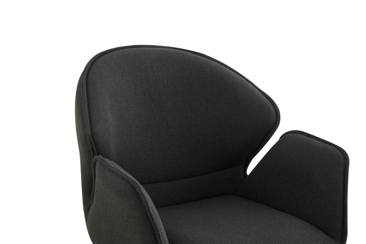 ARMLEHNSTUHL  in Eisen Flachgewebe  - Anthrazit/Schwarz, MODERN, Textil/Metall (45/90/65cm) - Livetastic