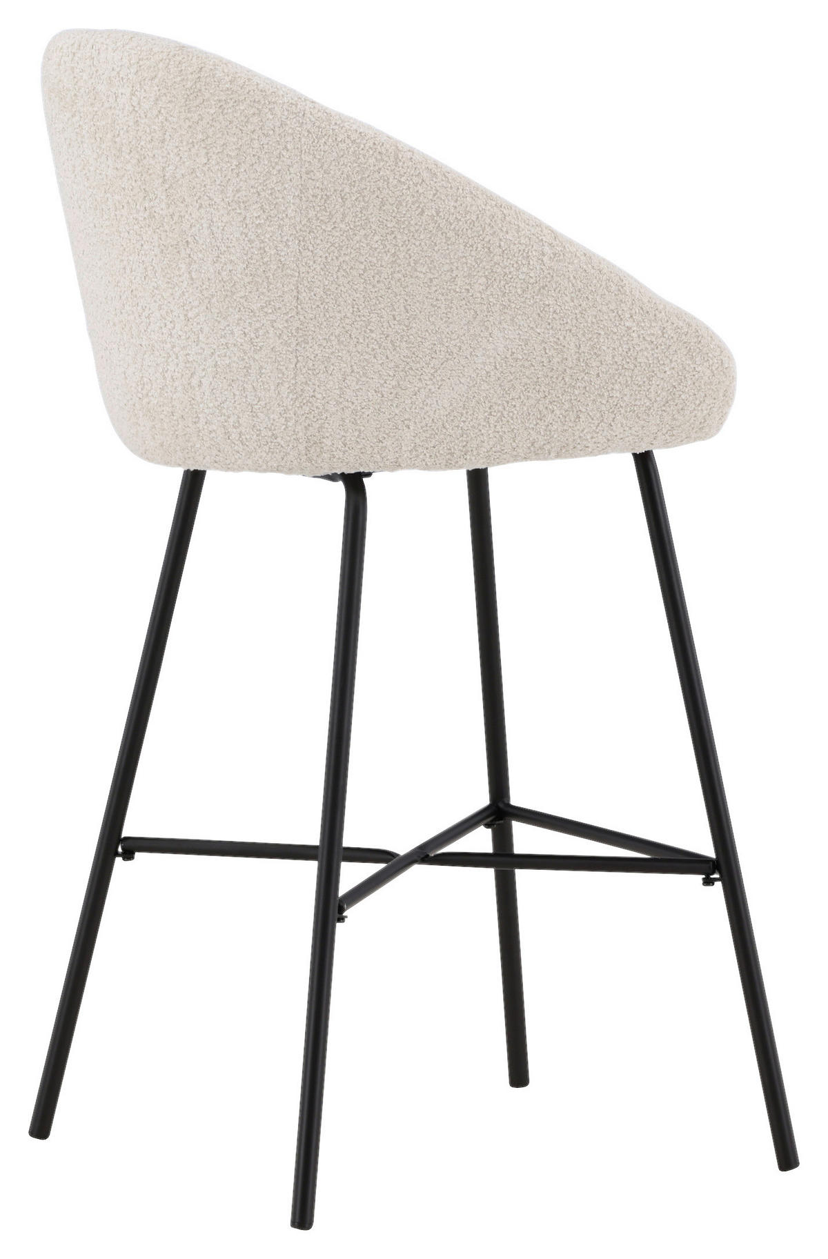 BARHOCKER-SET Teddystoff Schwarz, Weiß Stahl  - Schwarz/Weiß, Design, Textil/Metall (59/96/54cm) - Livetastic