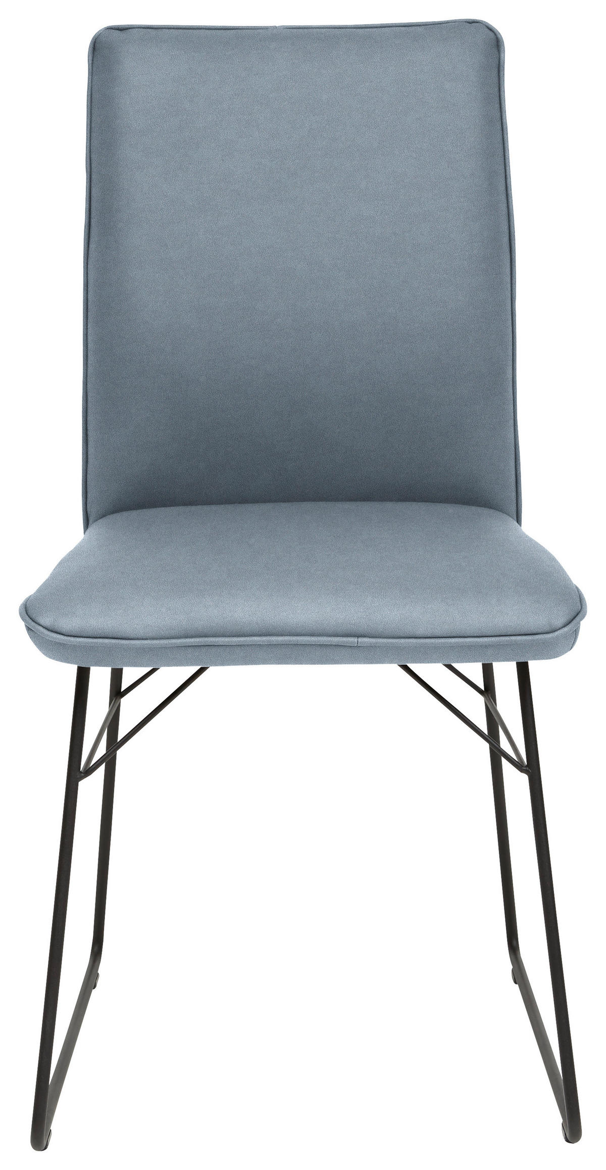 STUHL  in Stahl Mikrofaser Metall, Textil  - Blau/Schwarz, Design, Textil/Metall (46/91/60cm) - Dieter Knoll