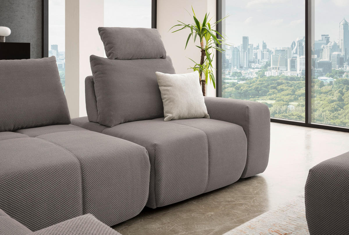 ECKSOFA in Velours Dunkelblau  - Schwarz/Dunkelblau, Design, Kunststoff/Textil (236/326cm) - Xora