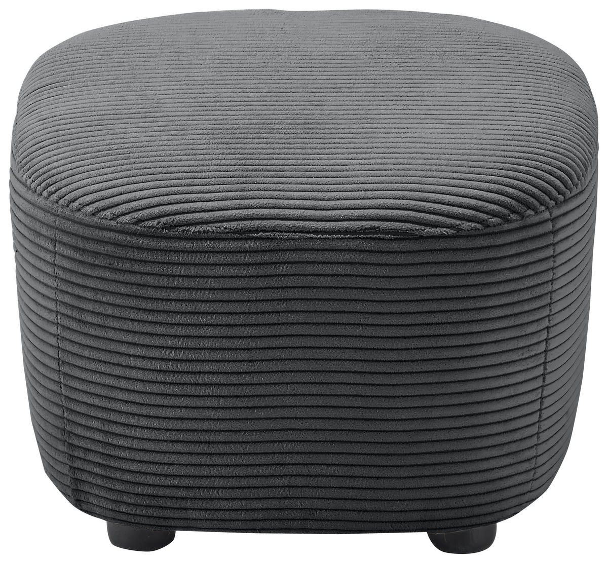 HOCKER Cord Dunkelgrau  - Dunkelgrau/Schwarz, Design, Kunststoff/Textil (54/41/57cm) - SetOne by Musterring