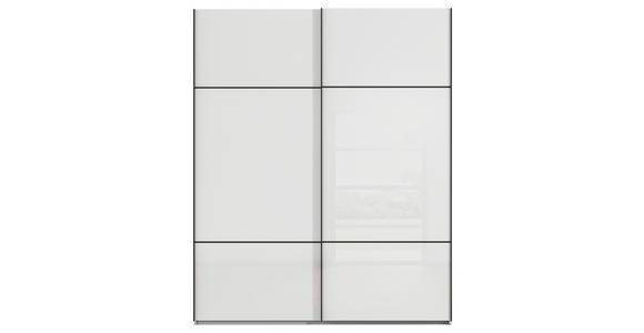SCHWEBETÜRENSCHRANK 201/223/67 cm 2-türig Grau, Weiß - Schwarz/Weiß, KONVENTIONELL, Glas/Holzwerkstoff (201/223/67cm) - Novel