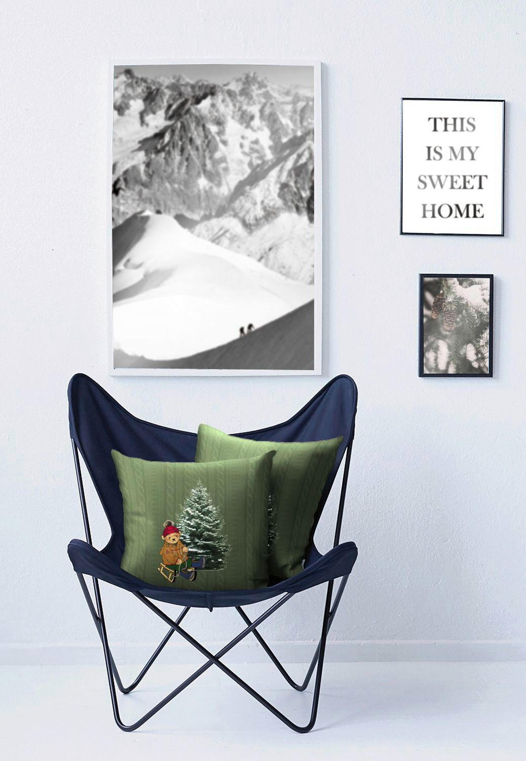 KISSENHÜLLE Winterwelt 46/46 cm  - Grün, Basics, Textil (46/46cm) - X-Mas