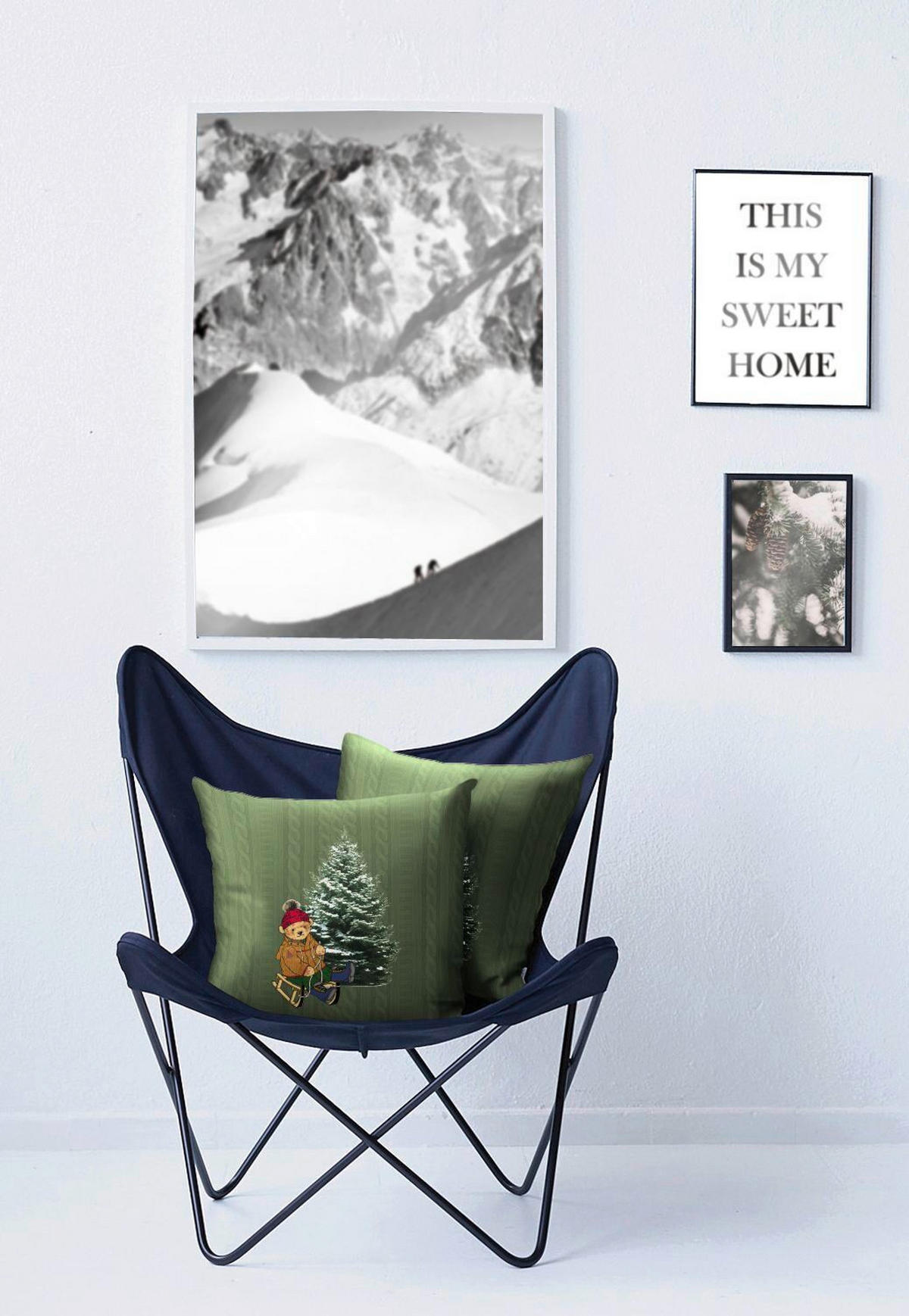 KISSENHÜLLE Winterwelt 46/46 cm  - Grün, Basics, Textil (46/46cm) - X-Mas