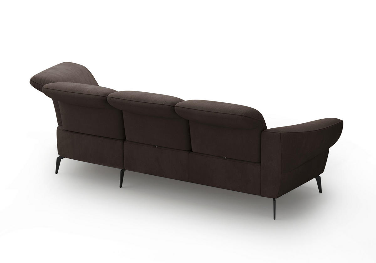ECKSOFA in Flachgewebe Graphitfarben  - Schwarz/Graphitfarben, Modern, Textil/Metall (313/208cm) - Sit & More