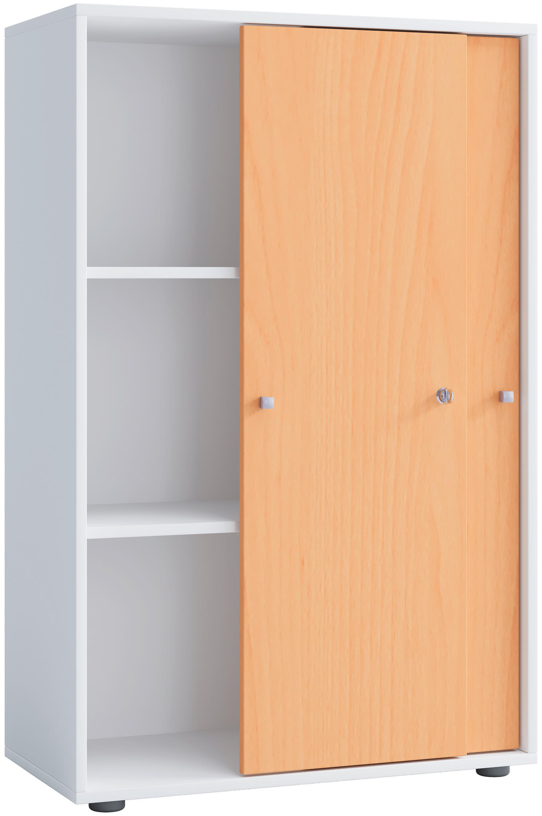 AKTENSCHRANK 70/110/39 cm  - Buchefarben/Weiß, Design, Holzwerkstoff (70/110/39cm) - MID.YOU