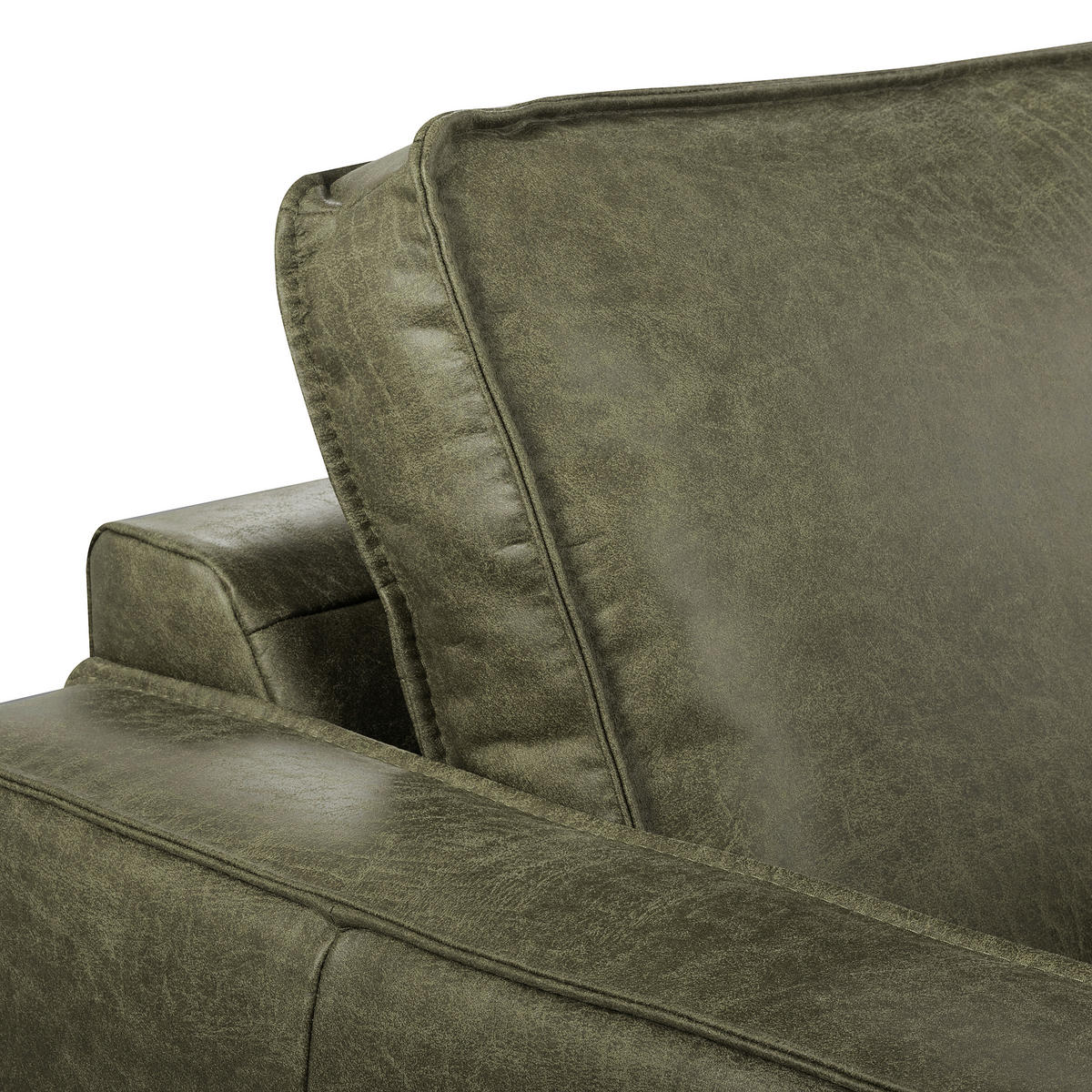 SESSEL in Lederlook Echtleder Grün  - Schwarz/Grün, Design, Leder/Textil (88/85/92cm) - Livetastic