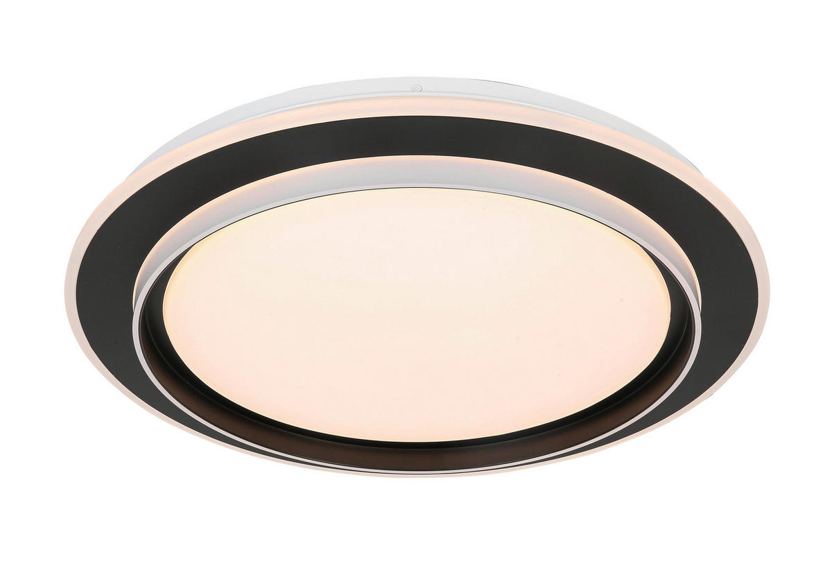 LED PLAFONJERA  - bela/crna, Trendi, metal/plastika (49/6cm) - Novel