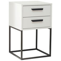 NOĆNI ORMARIĆ bijela, crna   - bijela/crna, Moderno, drvni materijal/metal (40/65/38,5cm) - Livetastic