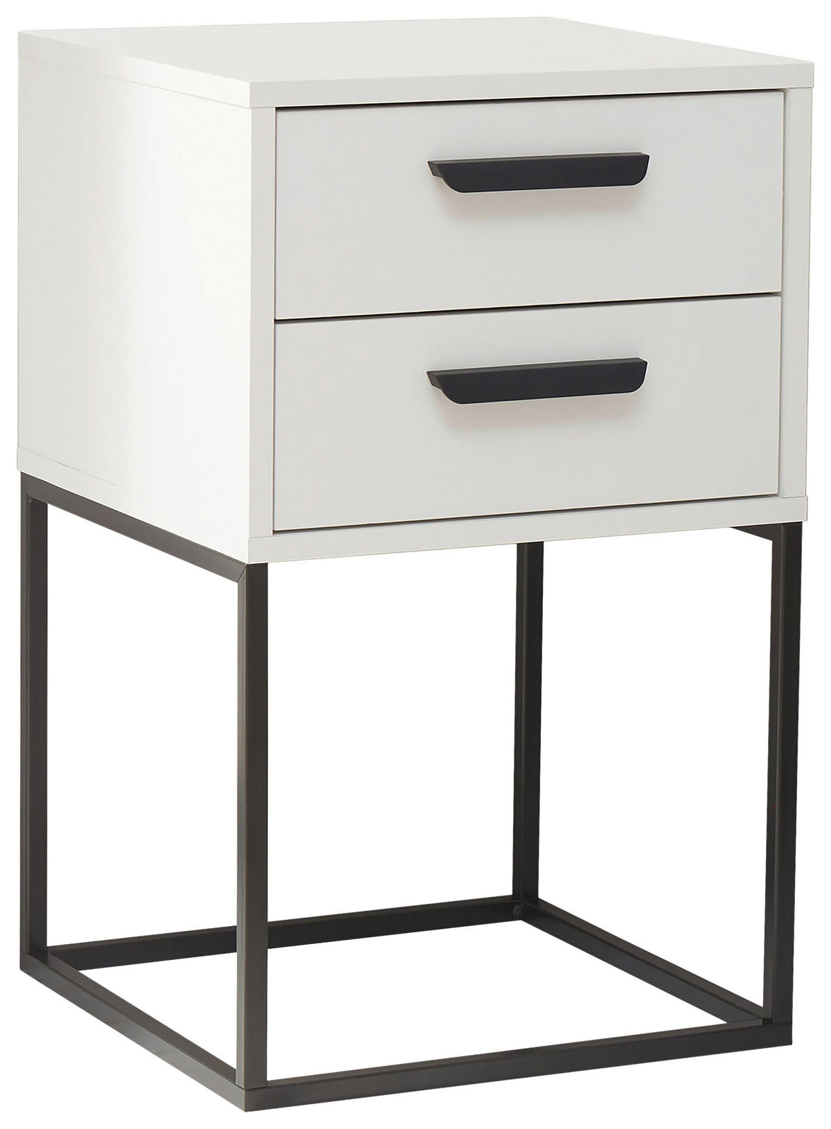 NOĆNI ORMARIĆ bijela, crna   - bijela/crna, Moderno, drvni materijal/metal (40/65/38,5cm) - Livetastic