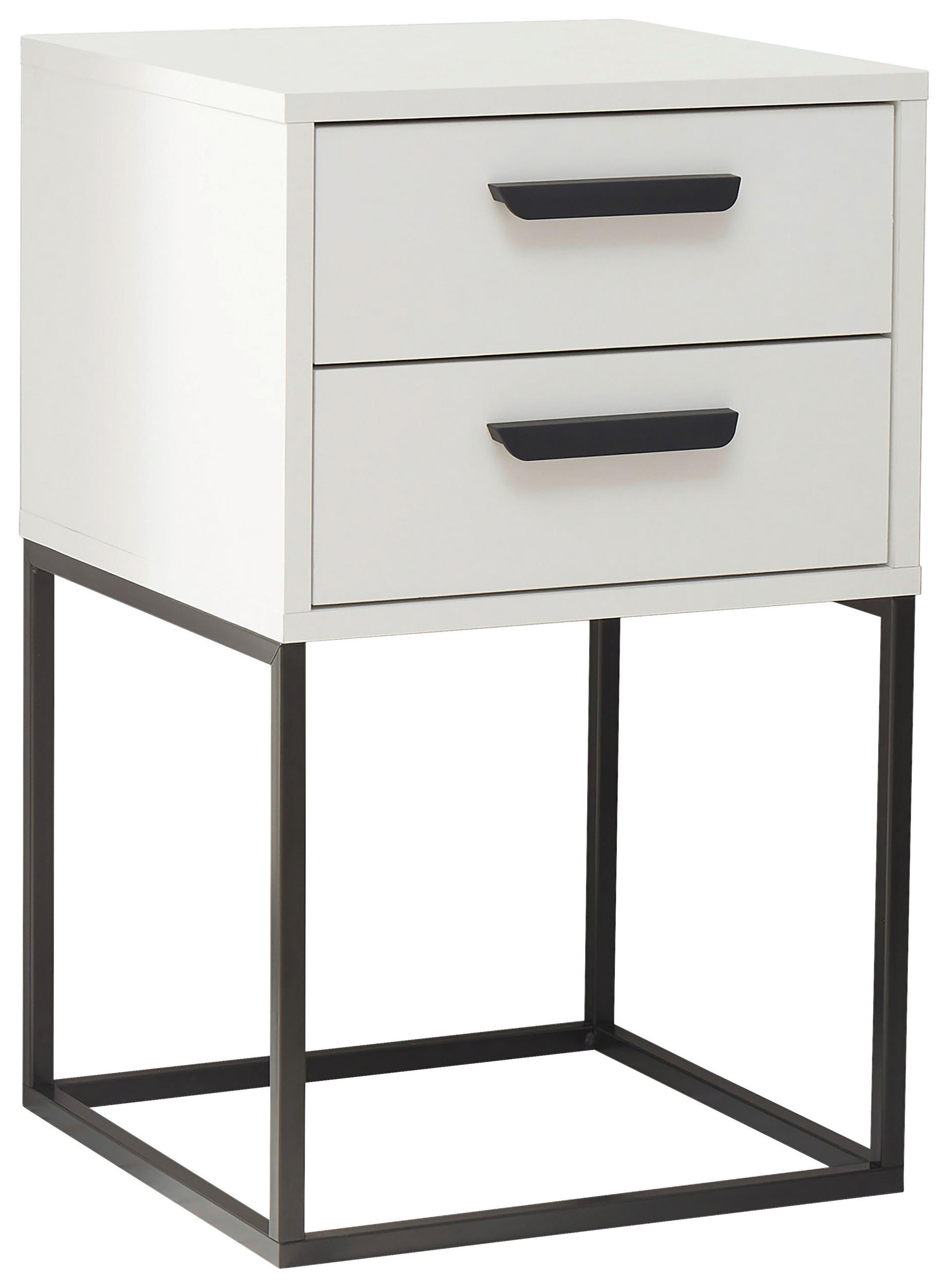 Nachtkästchen Weiß/schwarz H: 65 Cm Suna