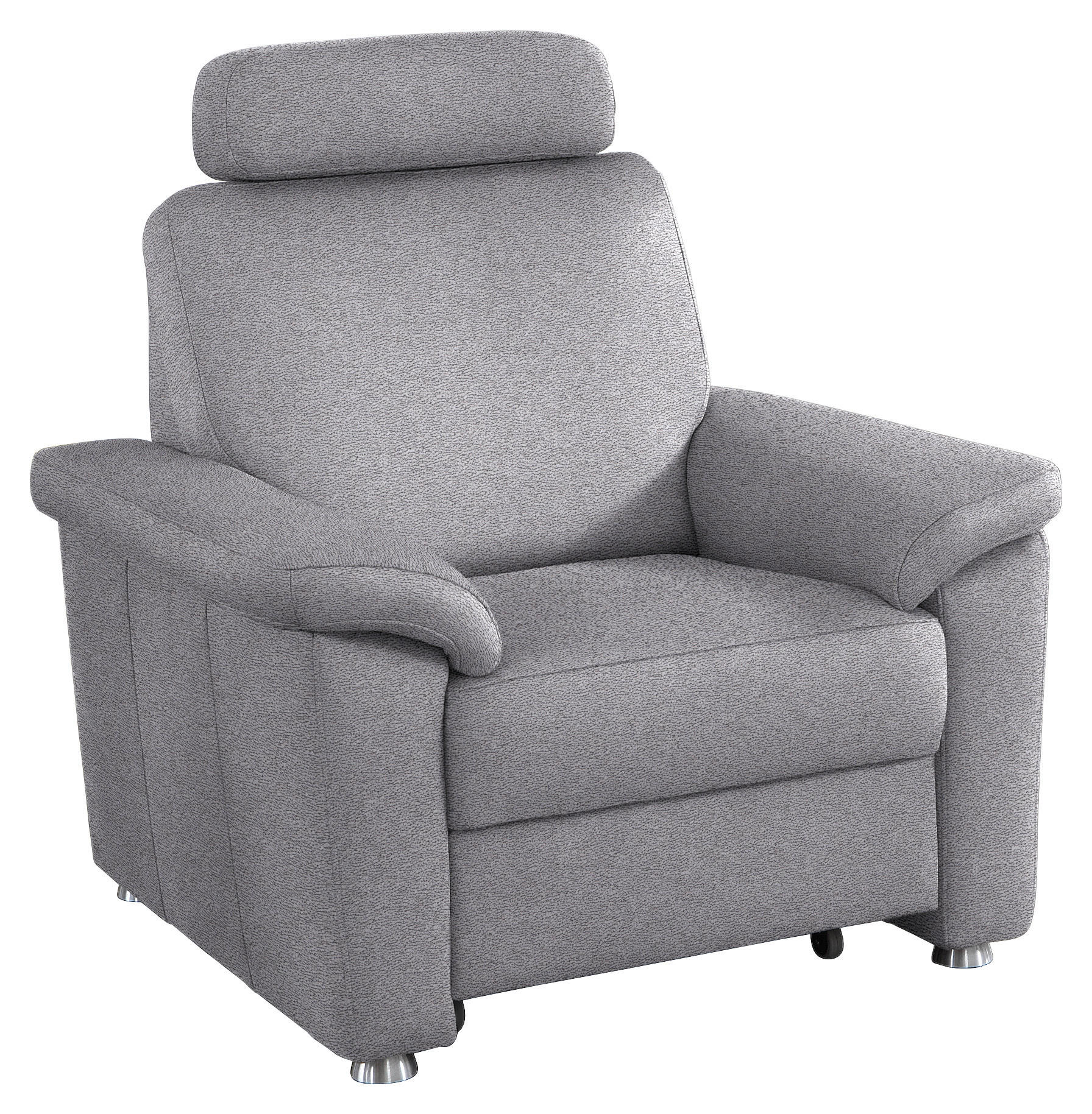 FERNSEHSESSEL Webstoff Grau  - Silberfarben/Grau, Konventionell, Textil/Metall (102/91/91-159cm) - Beldomo System