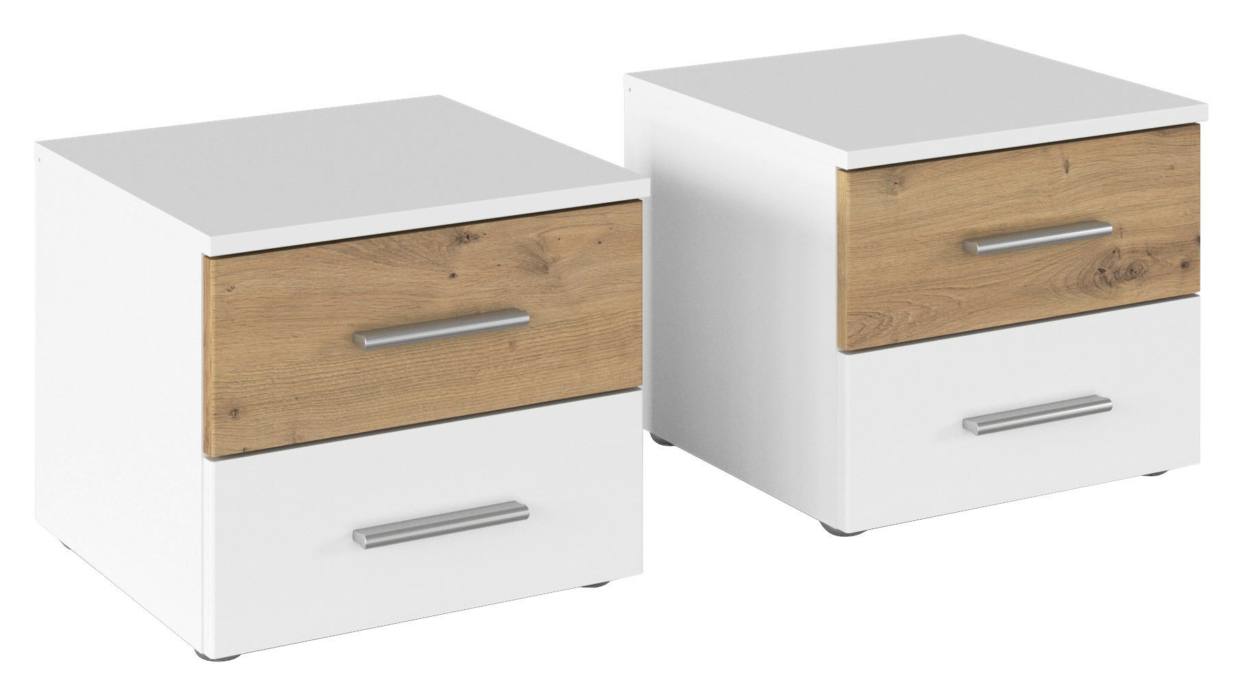 NACHTSCHRANKSET 40/36/40 cm  - Alufarben/Weiß, KONVENTIONELL, Holzwerkstoff/Kunststoff (40/36/40cm)