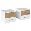 NACHTSCHRANKSET 40/36/40 cm  - Alufarben/Weiß, KONVENTIONELL, Holzwerkstoff/Kunststoff (40/36/40cm)