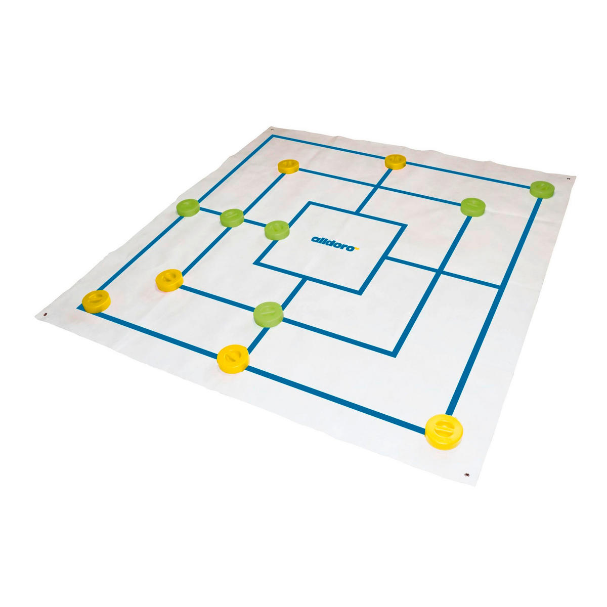 OUTDOORSPIEL XXL Mühle & Dame  - Multicolor, Basics, Kunststoff/Textil (158/158cm) - alldoro