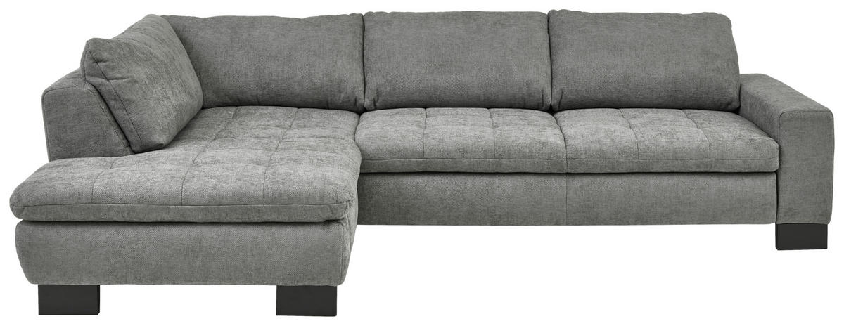 HÖRNSOFFA i chenille grå  - svart/grå, Modern, metall/textil (197/84/289cm) - Livetastic