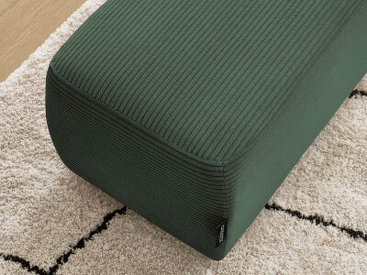 HOCKER ATILLA Cord Dunkelgrün  - Dunkelgrün/Schwarz, MODERN, Kunststoff/Textil (92/44/48cm)
