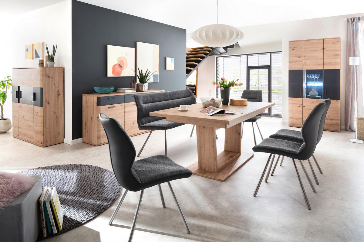 ESSTISCH Eichefarben rechteckig  ausziehbar  - Eichefarben, Design, Holzwerkstoff (180/100/77cm) - Livetastic