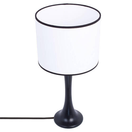 TISCHLEUCHTE 25/52 cm   - Schwarz/Weiß, KONVENTIONELL, Holz (25/52cm)