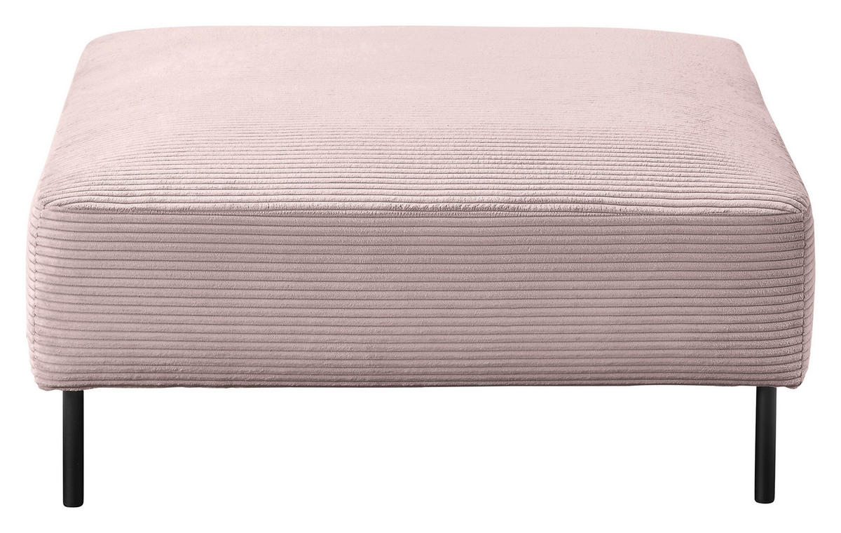 HOCKER in Textil Rosa  - Schwarz/Rosa, Design, Textil/Metall (100/41/100cm) - Johann Jakob