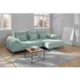 ECKSOFA  in Cord Mintgrün Zierkissen, Rückenkissen, Rücken echt  311/176 cm  - Schwarz/Mintgrün, KONVENTIONELL, Textil/Metall (311/176cm) - Carryhome
