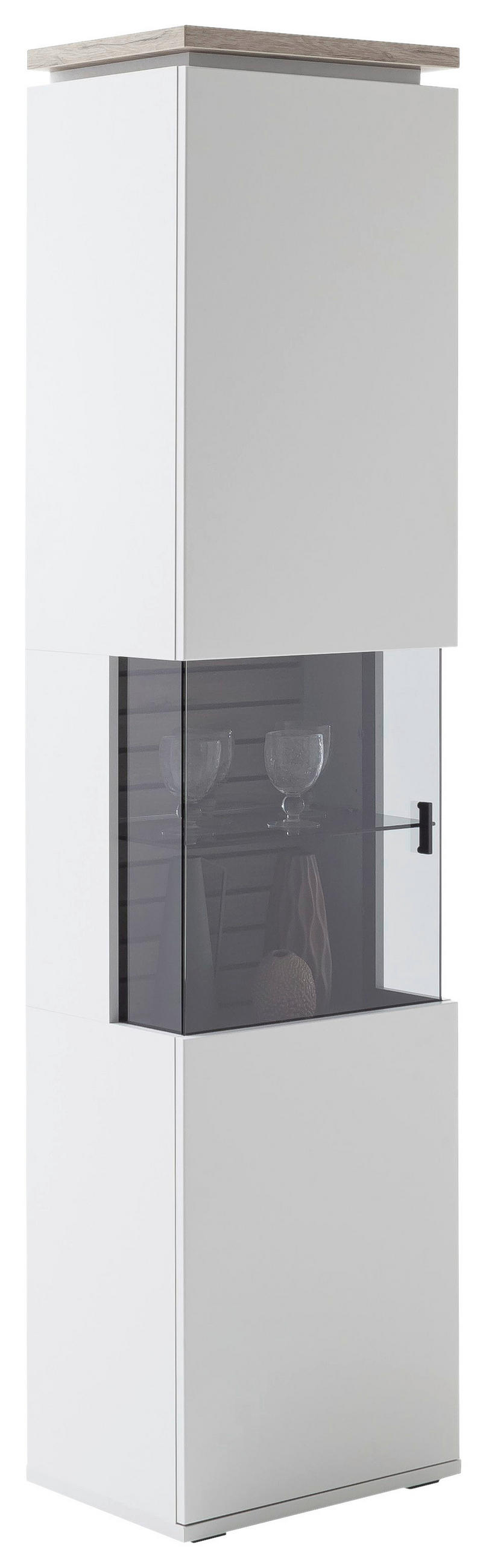 VITRINE in Grau, Eichefarben  - Eichefarben/Grau, Design, Holzwerkstoff (50/207/37cm) - Stylife