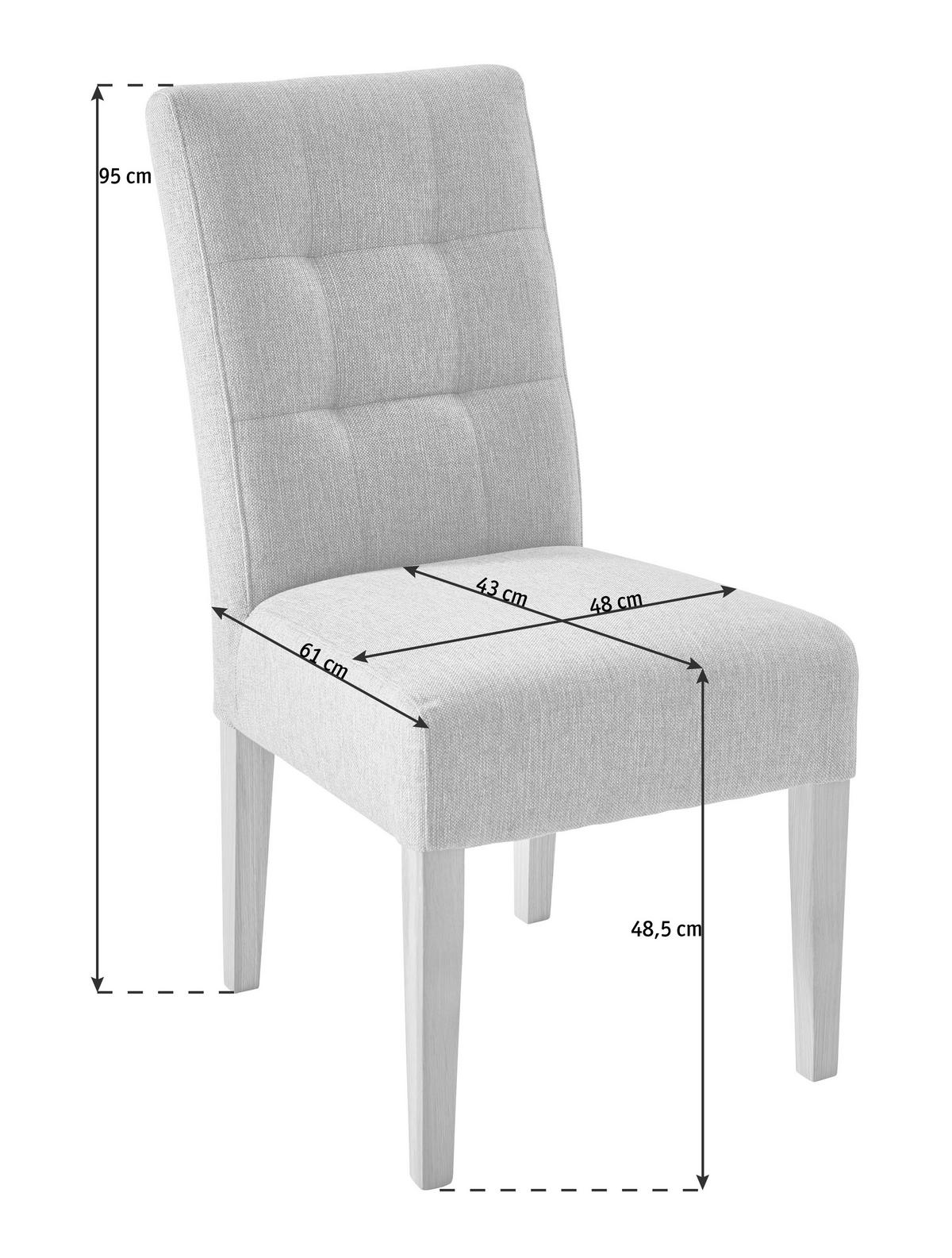 STUHL Webstoff Beige  - Eichefarben/Beige, KONVENTIONELL, Holz/Textil (48/95/61cm) - Carryhome
