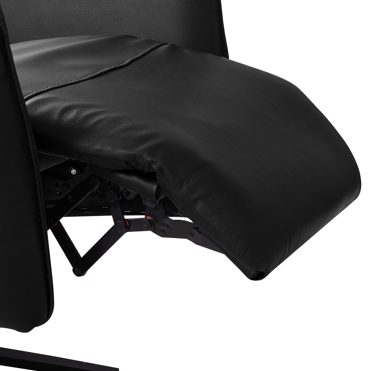 RELAXSESSEL in Leder Schwarz  - Schwarz, Design, Leder/Metall (77/107/88cm) - Livetastic