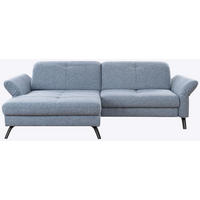 ECKSOFA Blau Flachgewebe  - Blau/Schwarz, KONVENTIONELL, Textil/Metall (170/262cm) - SetOne by Musterring