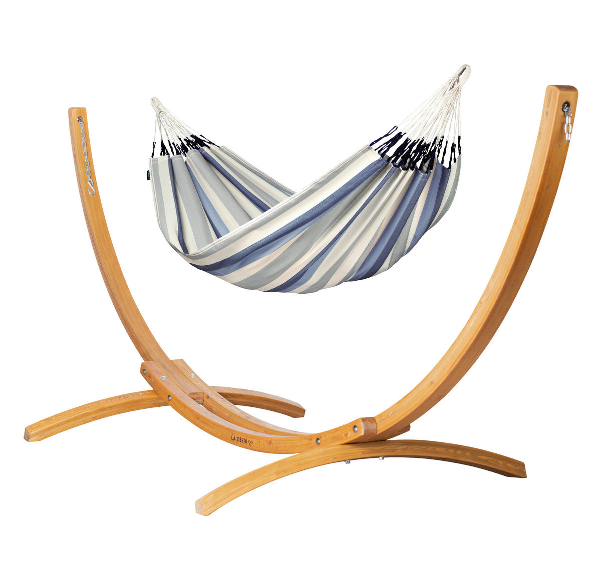 HÄNGEMATTE double outdoor  - Blau/Weiß, KONVENTIONELL, Textil (160/350cm) - La Siesta