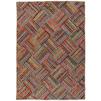 FLACHWEBETEPPICH 160/230 cm My Cancun Multicolor, Rot  - Rot/Multicolor, Basics, Textil (160/230cm) - Obsession