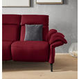 TRAPEZSOFA in Mikrofaser Rot  - Rot/Schwarz, KONVENTIONELL, Textil/Metall (221/103/95cm) - Dieter Knoll