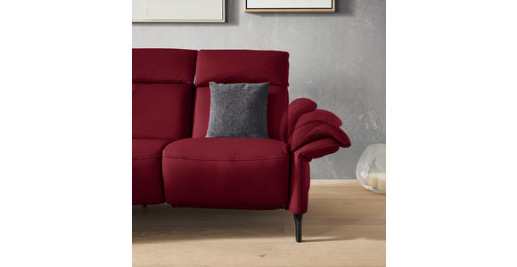 TRAPEZSOFA in Mikrofaser Rot  - Rot/Schwarz, KONVENTIONELL, Textil/Metall (221/103/95cm) - Dieter Knoll