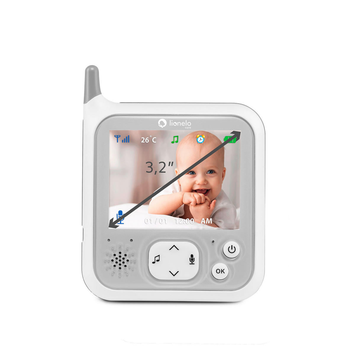 BABYPHONE 50 m Babyline 7.1  - Weiß, Basics, Kunststoff (11/9/1cm) - Lionelo