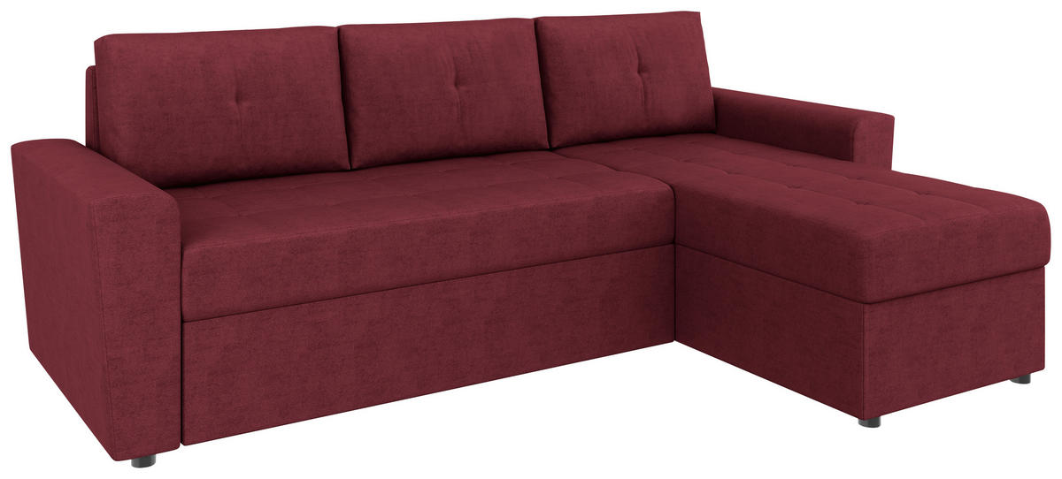 ECKSOFA TERMOLI in Jacquard Rot  231/155 cm  - Rot/Schwarz, Design, Kunststoff/Textil (231/155cm) - MID.YOU
