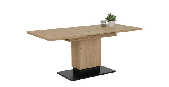 ESSTISCH in Holzwerkstoff 120-180/80/76 cm - Schwarz/Eiche Artisan, KONVENTIONELL, Holzwerkstoff (120-180/80/76cm) - Carryhome