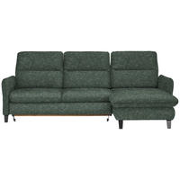 ECKSOFA Grün Plüsch  - Schwarz/Grün, KONVENTIONELL, Textil/Metall (254/190cm) - Livetastic