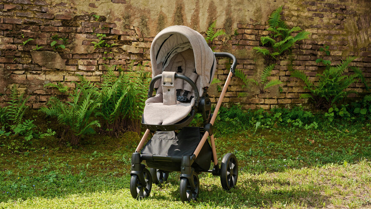 KINDERWAGENSET Beauty Plus Vegie  - Beige/Naturfarben, Trend, Textil/Metall (111/60/108cm) - Jimmylee